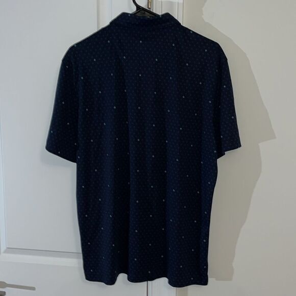 UNTUCKit Horseshoe Print Polo SS Cotton Pointed Collar Golf Shirt Damaschino L - Picture 6 of 6